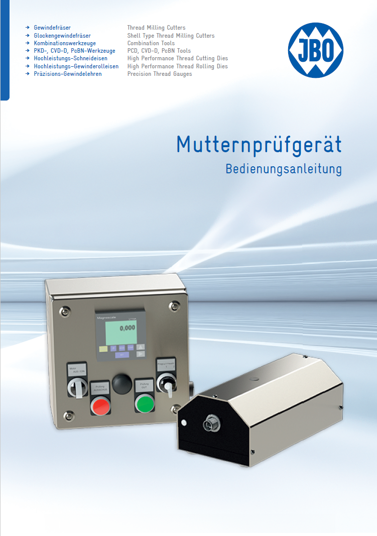 Mutternprüfgerät Bedienungsanleitung